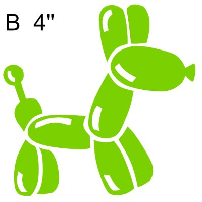 Decal Balloon Dog Lime B4