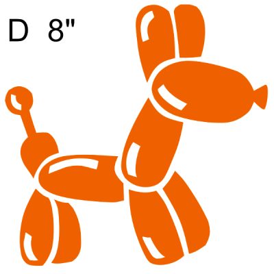 Decal Balloon Dog ORANGE D8